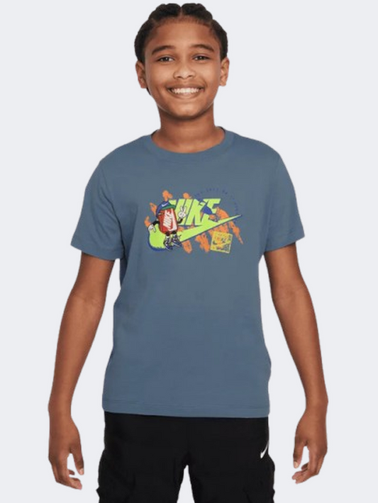 Nike Sportwear Boxy 1 Futura Boys Lifestyle T-Shirt Aegean Storm Blue