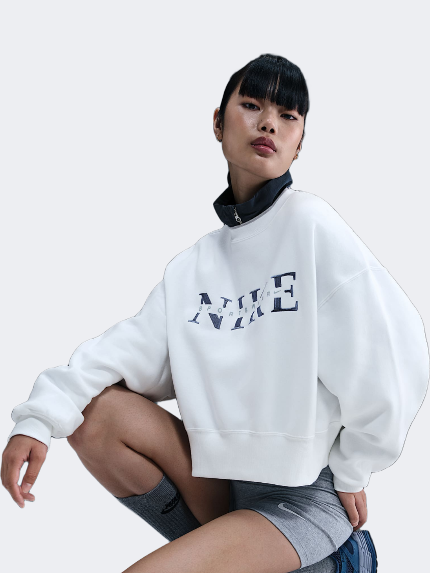 نايك سبورتسوير فينيكس فليس نساء Lifestyle بأكمام طويلة أبيض