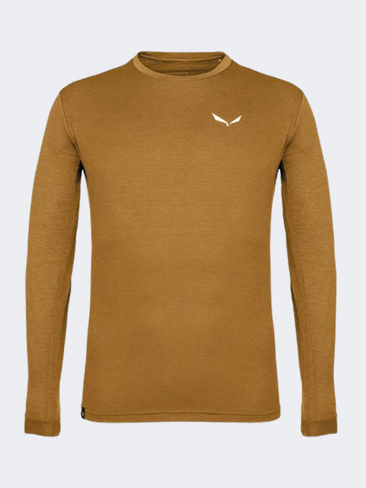 Salewa Puez Mel Dry Men Hiking Long Sleeve Golden Brown Mel
