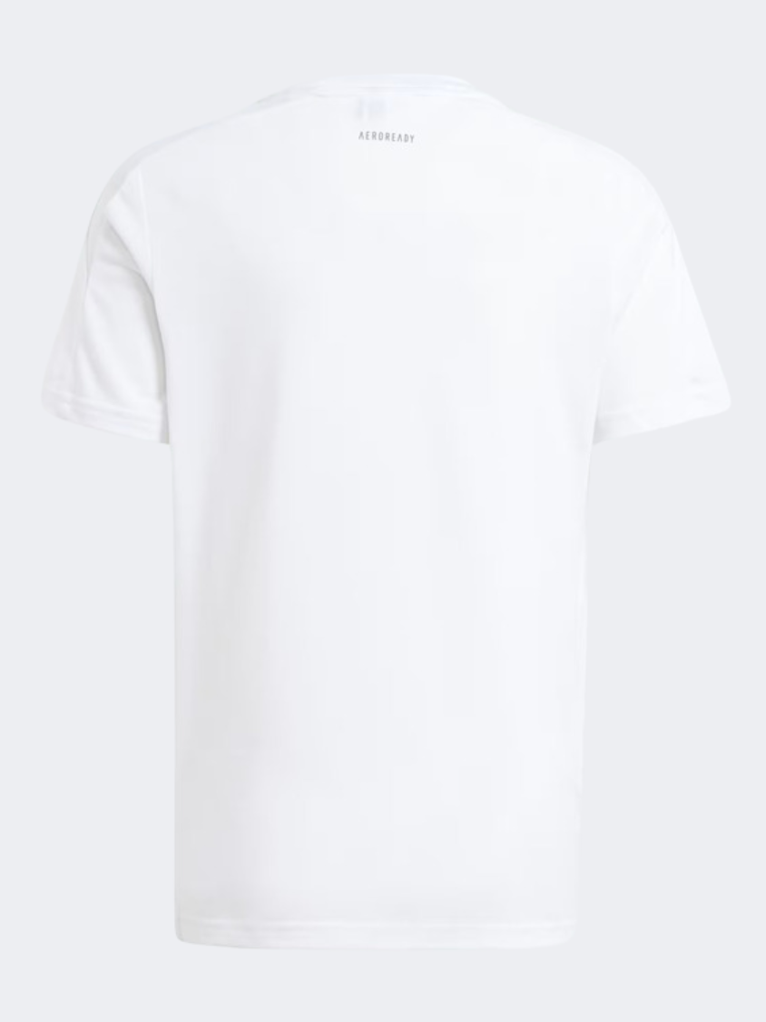 Adidas D4T Kids-Boys Sportswear T-Shirt White/Ref Silver