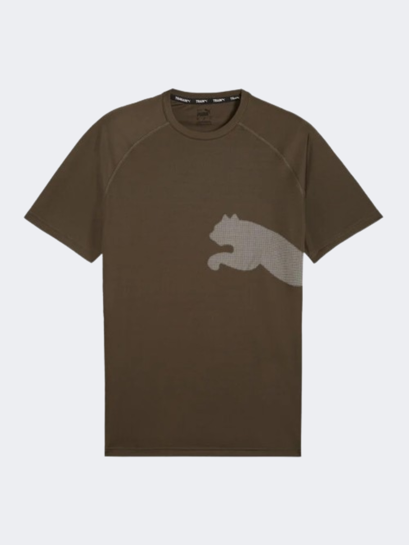 Puma Train All Day Big Cat Men Training T-Shirt Dark Olive