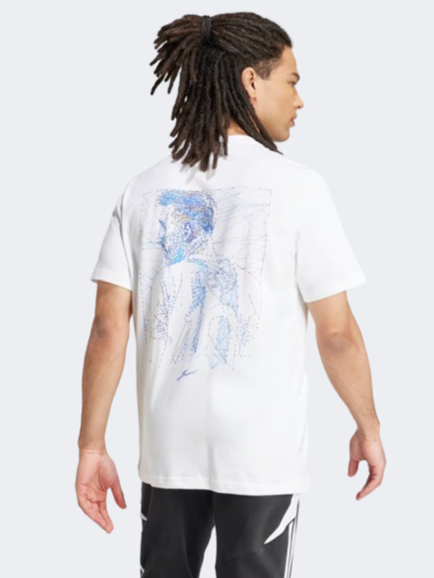 Adidas Messi Icon Men Football T-Shirt White/Blue