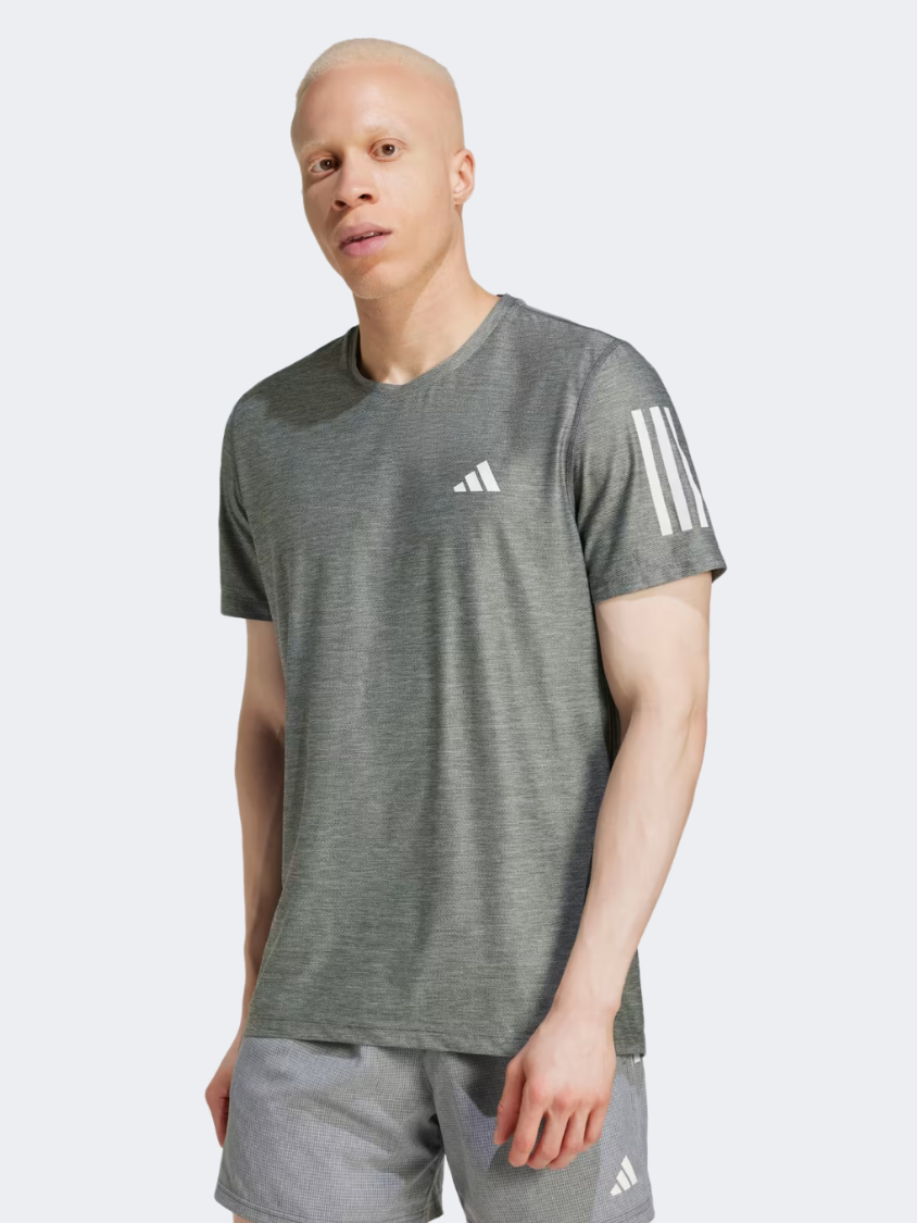 Adidas Own The Run Men Running T-Shirt Grey/White