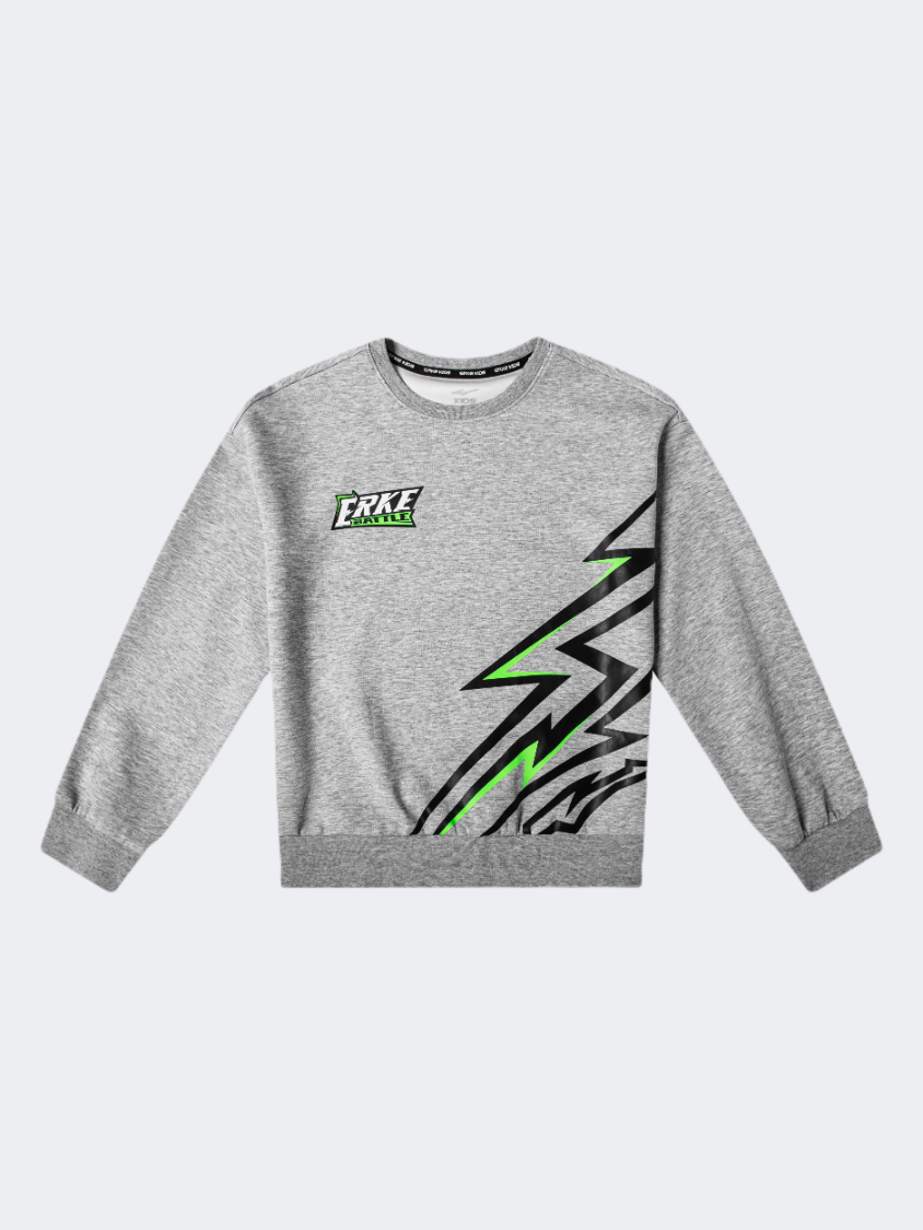 Erke Kids-Boys Lifestyle Sweatshirt Heather Grey