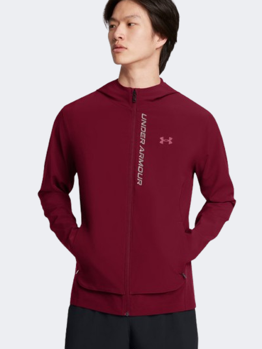 Under Armour Outrun The Storm Men Running Jacket Cardinal/Black
