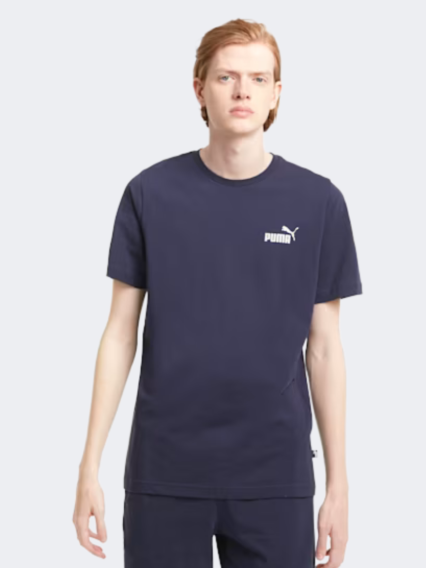 Puma Essentials Small Logo Men Lifestyle T-Shirt Navy Blue