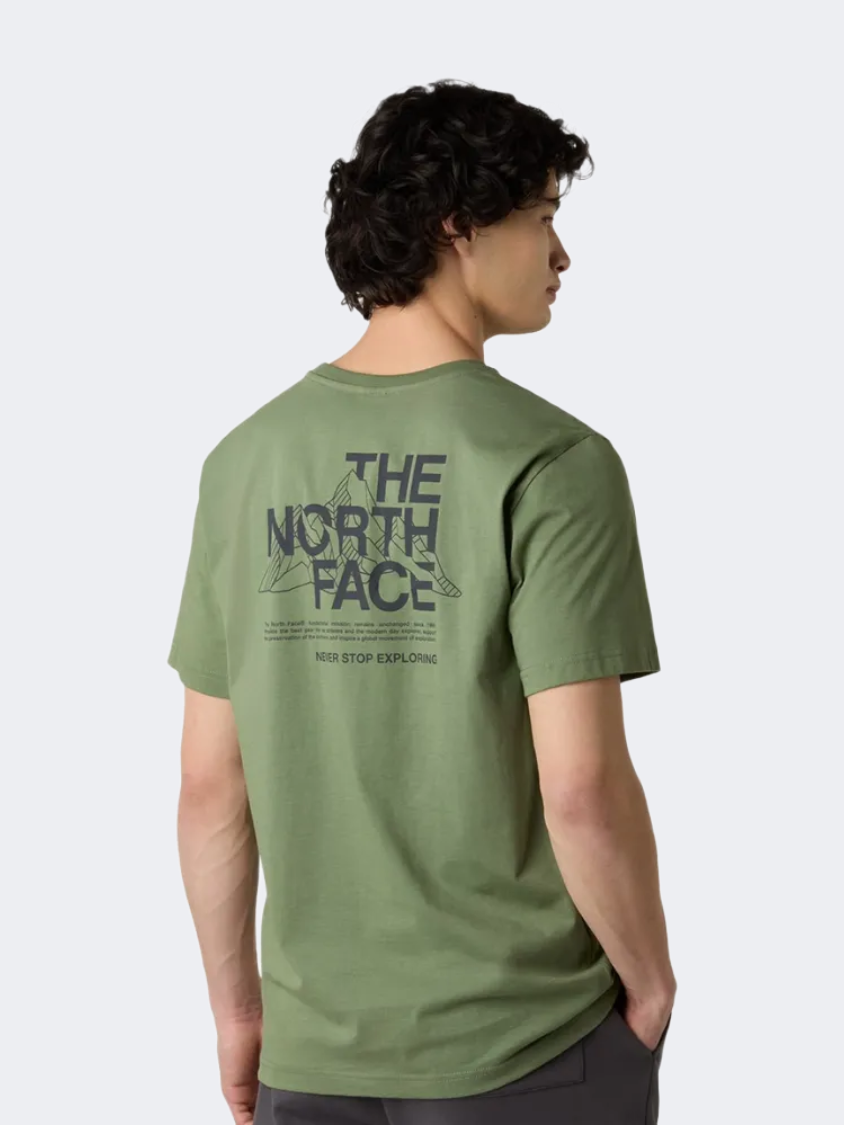 تي شيرت نمط حياة رجالي The North Face Mountain Sketch بلون بارك ميست