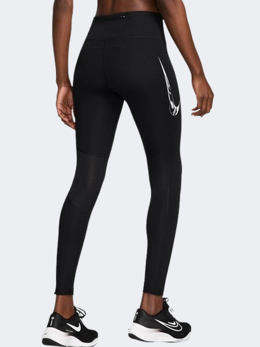 Nike Df Fast Mid Rise Women Running Tight Black/White