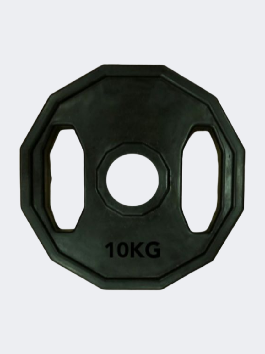 Fitness Factory Rubber Coated Op Plates 10Kg Weight Black