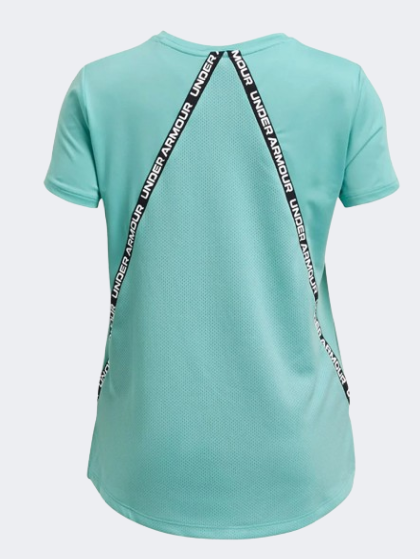 Under Armour Knockout Girls Training T-Shirt Turquoise/White