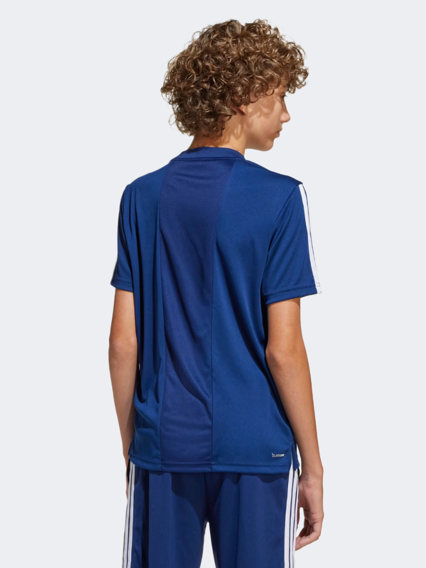 Adidas Train Essentials 3-Stripes Kids-Boys Sportswear T-Shirt Dark Blue/White