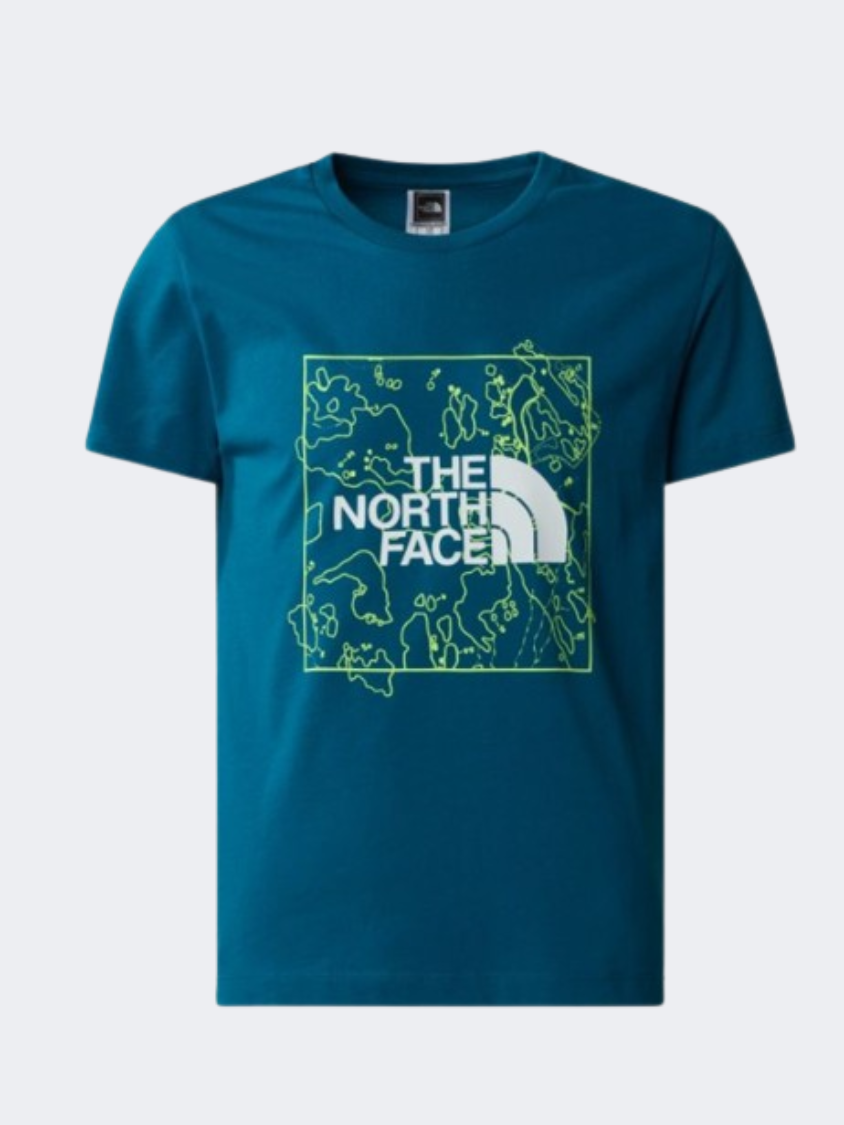 The North Face New Graphic Boys Lifestyle T-Shirt Blue/Lemon Yellow