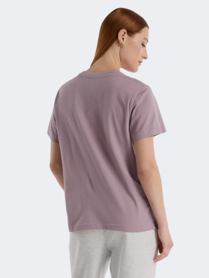 New Balance Essentials Jersey Logo Women Lifestyle T-Shirt Ice Wine