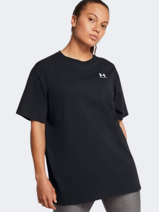 Under Armour Boyfriend Oversized Logo Women Lifestyle T-Shirt Black/White