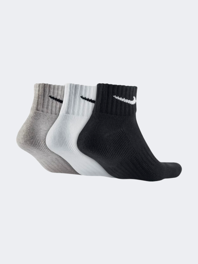 Nike Cushioning 3 Pack Unisex Training Sock Grey/Black/White