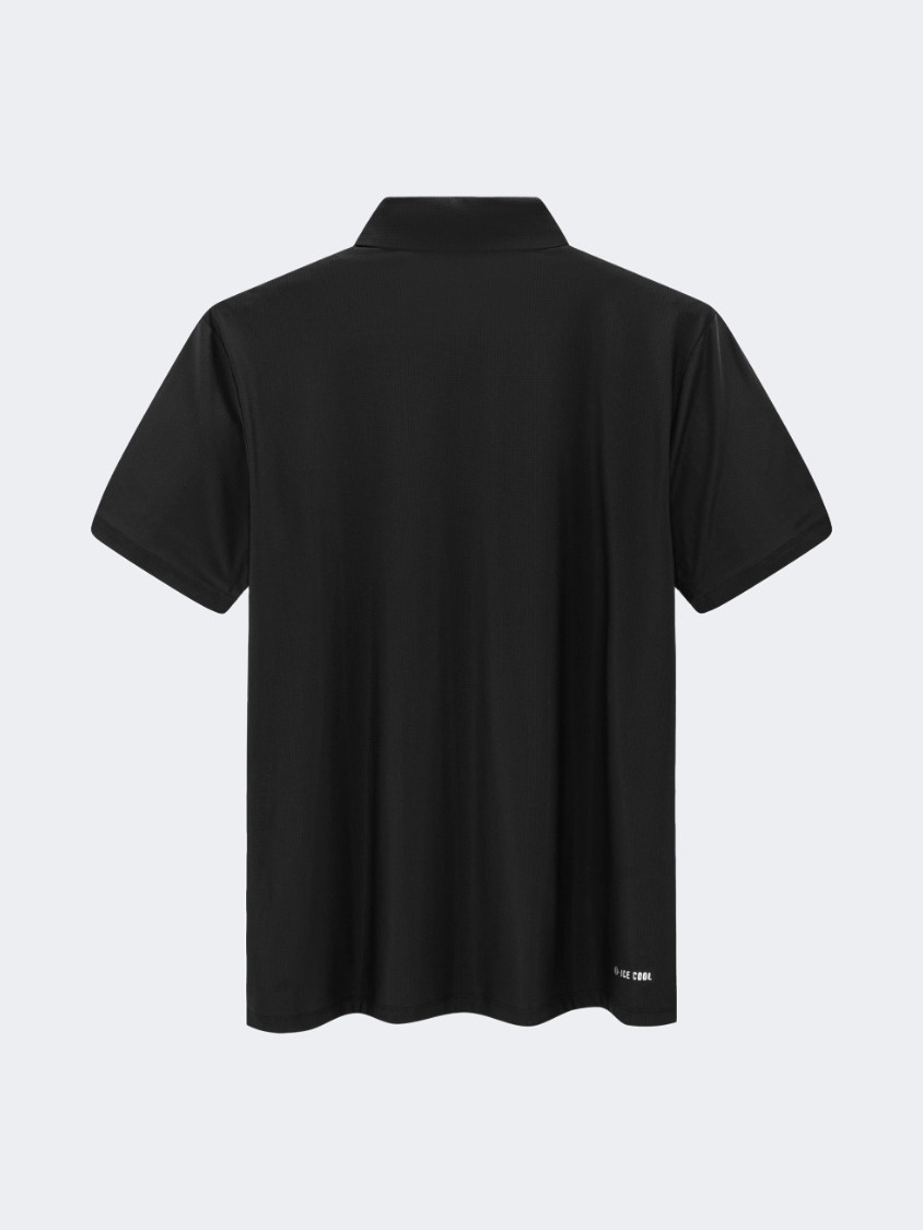 Erke Men Tennis Polo Short Sleeve Black
