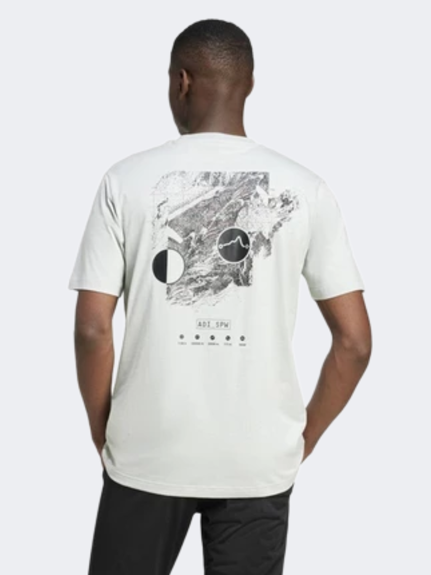 Adidas City Escape Space Graphic Men Sportswear T-Shirt Wonder Silver