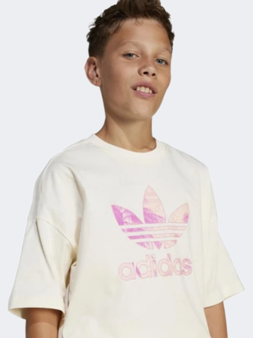 Adidas Tee Kids-Girls Original T-Shirt Cream White