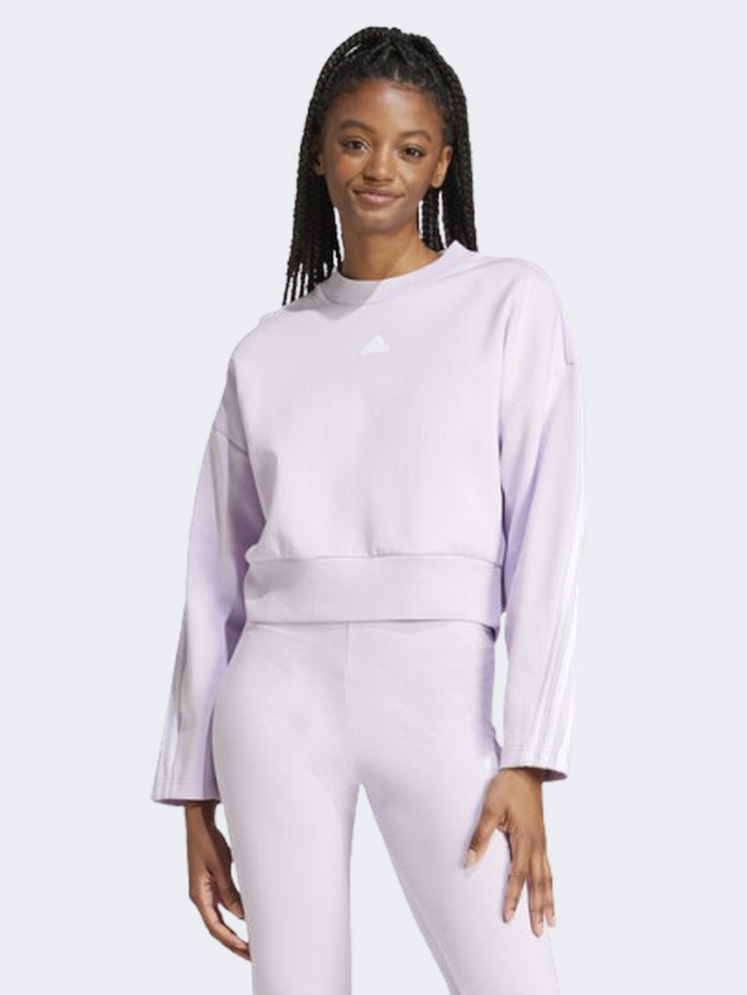 Adidas Future Icons 3 Stripes Women Sportswear Sweatshirt Ice Lavender