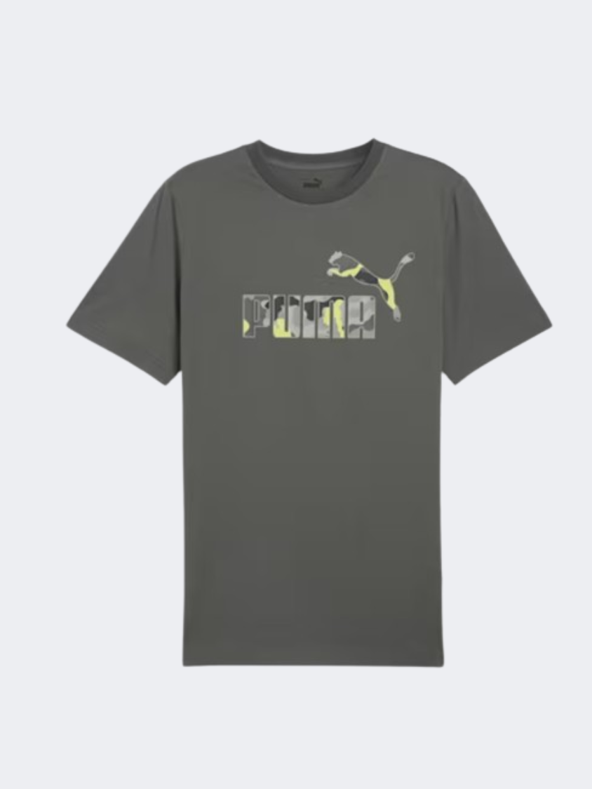 Puma Essential Plus Camo Graphic Men Lifestyle T-Shirt Mineral Grey