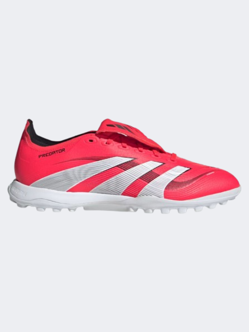 حذاء كرة القدم للرجال Adidas Predator League بلسان قابل للطي أحمر/أبيض/أسود