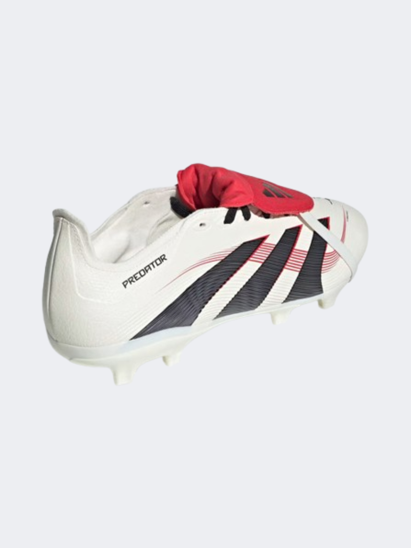 حذاء كرة القدم للرجال Adidas Predator League بلسان قابل للطي أبيض/أسود/روبي