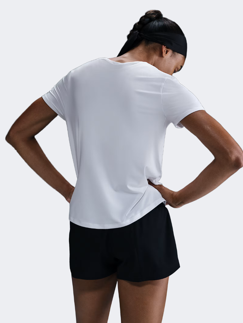 تي شيرت نسائي للجري Nike One Swoosh أبيض