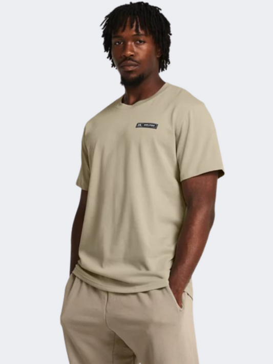 Under Armour Heavyweight Armour Label Men Lifestyle T-Shirt Khaki Base/Black