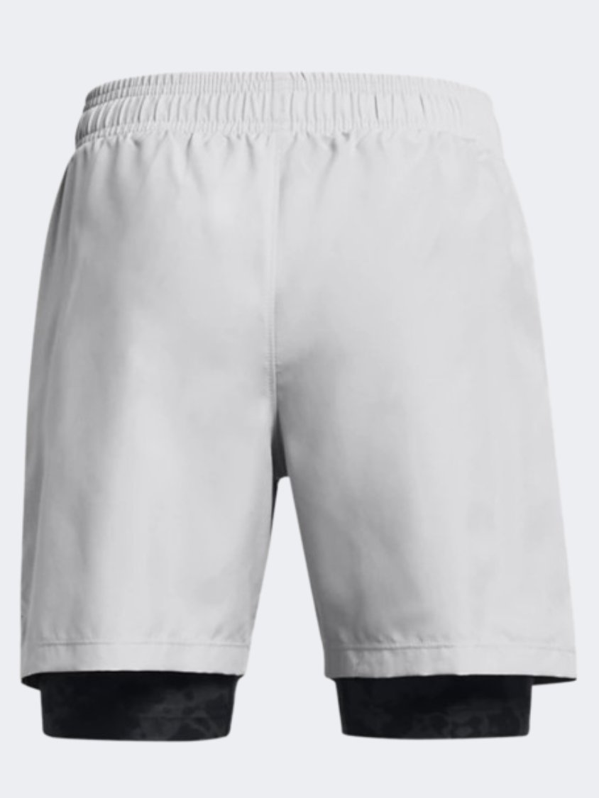 Under Armour شورت تدريب للأولاد منسوج 2 في 1 مود رمادي/أسود