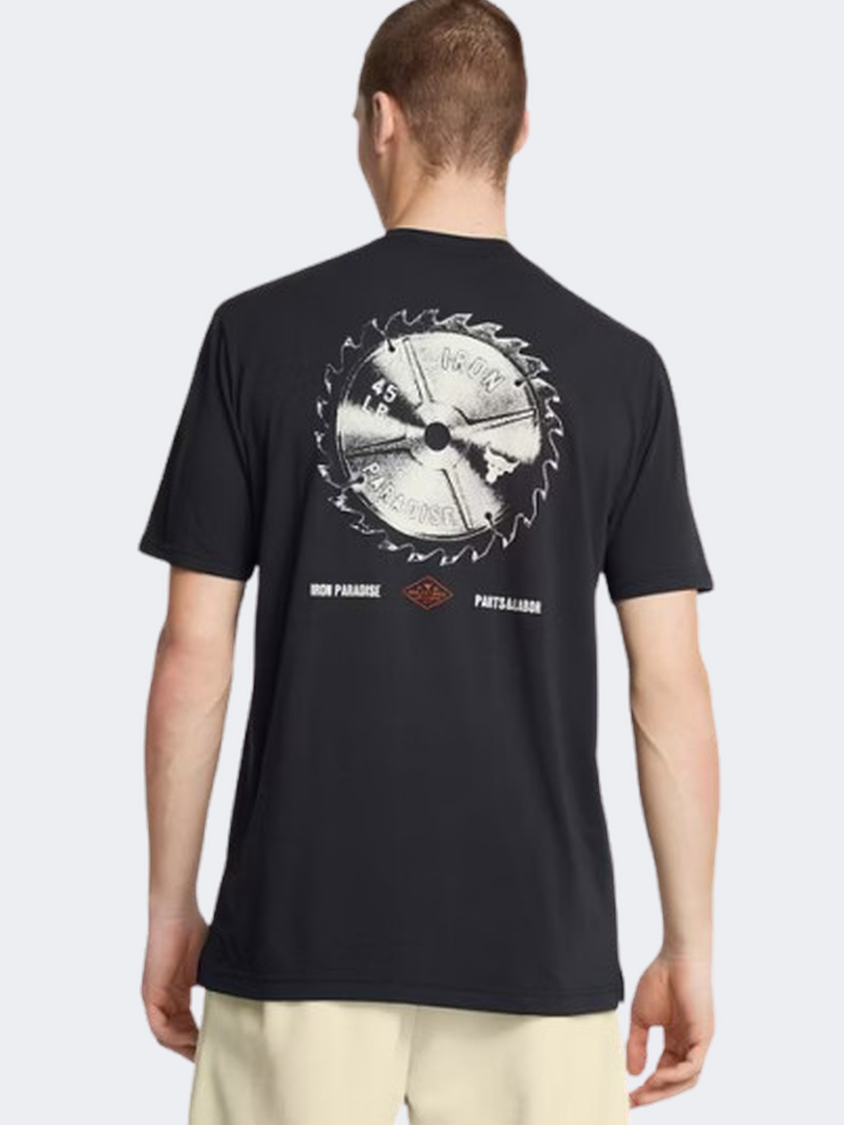 Under Armour Project Rock Men Training T-Shirt Black Team Orange