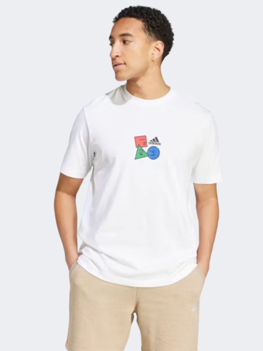 Adidas Positivity Shapes Graphic Men Sportswear T-Shirt White