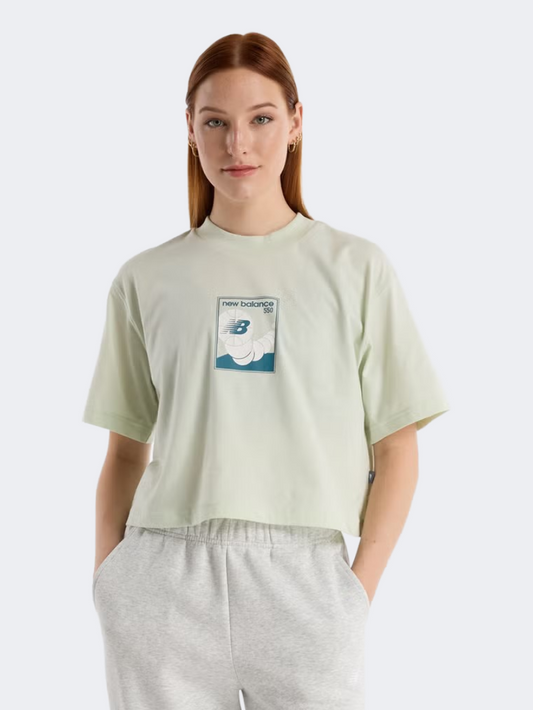 New Balance Relaxed 550 Women Lifestyle T-Shirt Natural Mint