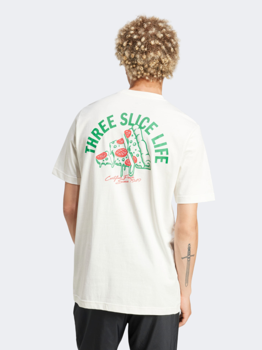 Adidas Lounge Pizza Graphic Men Sportswear T-Shirt Off White