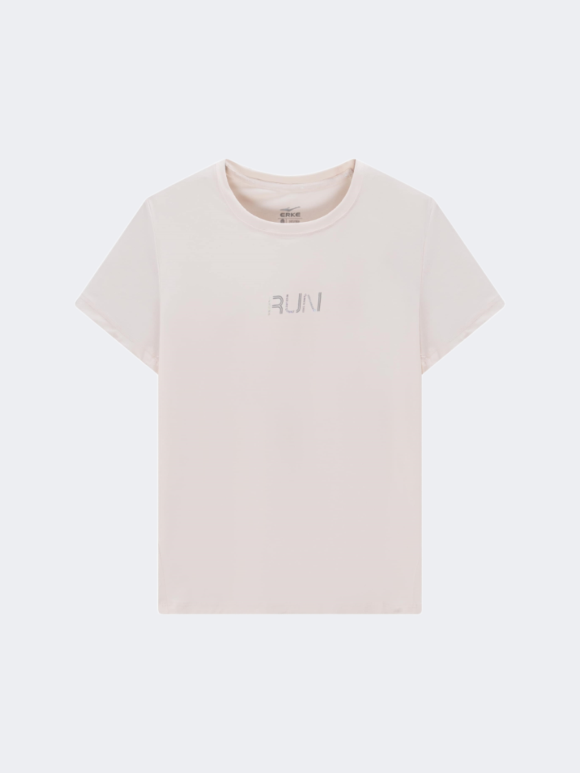 Erke Crew Women Training T-Shirt Seashell Pink