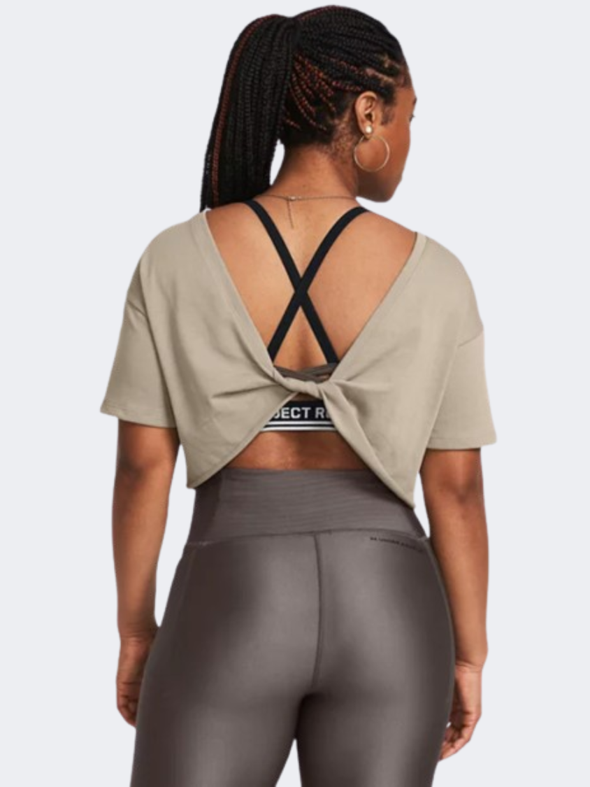 Under Armour Project Rock Balance Graphic Women Training T-Shirt Taupe/Silt/Gold