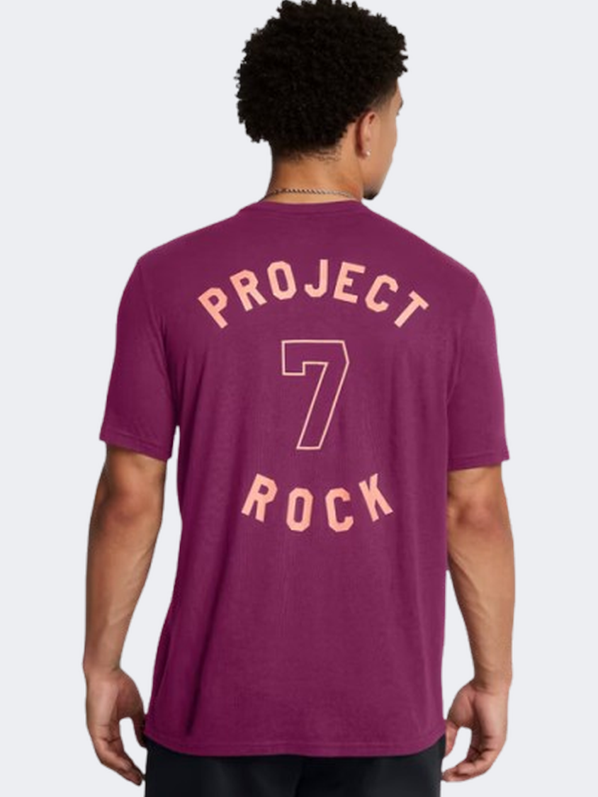 Under Armour Project Rock 7 Men Training T-Shirt Purple/Flare Orange