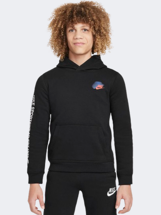 Nike Sportswear Standard Issue Fleece Boys Lifestyle Hoody Black