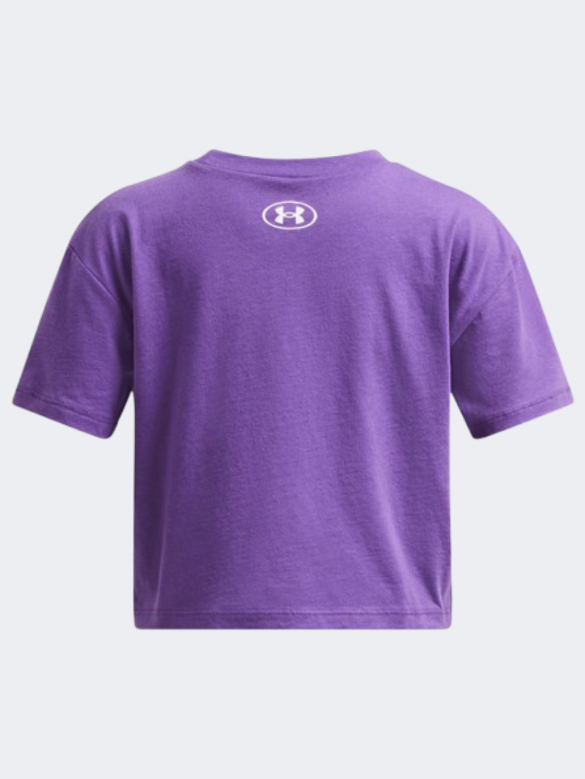 Under Armour Sportstyle Logo Girls Training T-Shirt Lavish/White