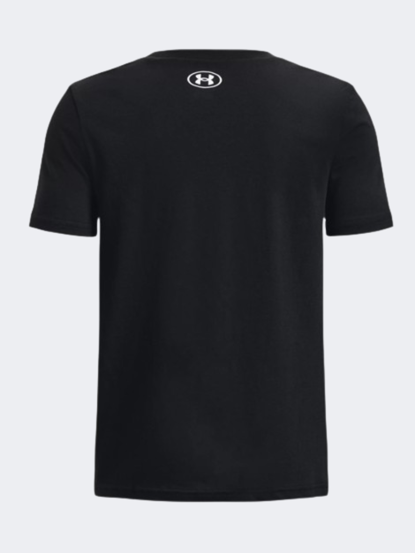 Under Armour Box Logo Camo Boys Training T-Shirt Black/White