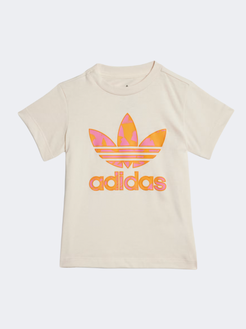 Adidas Summer Allover Print Baby Girls Original Set Wonder White/Orange