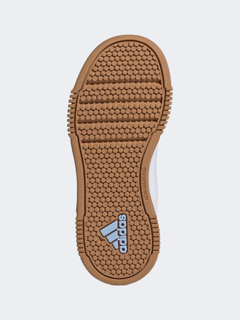 أحذية رياضية للبنات Adidas Tensaur بخطاف وحلقة ملابس رياضية لون أبيض سحابي