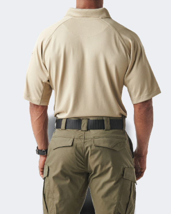 5-11 Performance Men Tactical Polo Short Sleeve Silver Tan