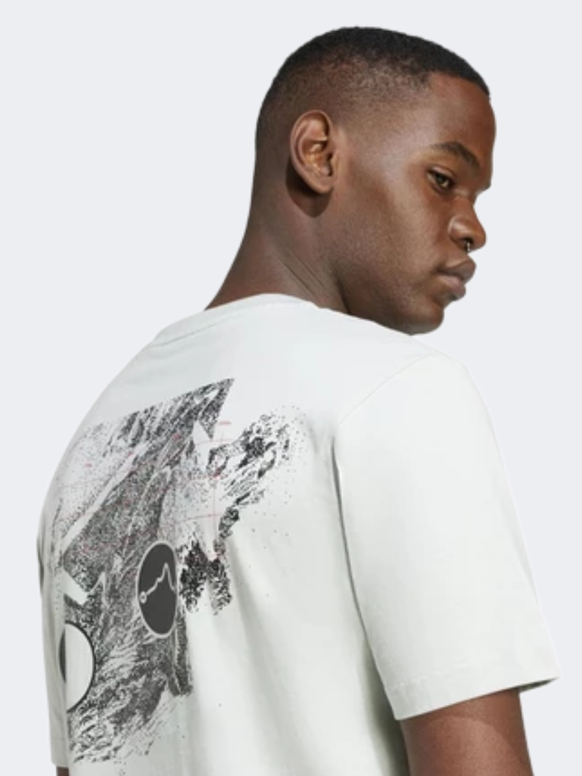 Adidas City Escape Space Graphic Men Sportswear T-Shirt Wonder Silver