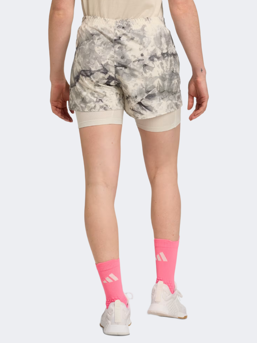 Adidas Own The Run Spray Dye 2-In-1 Women Running Short Orbit Grey/Black