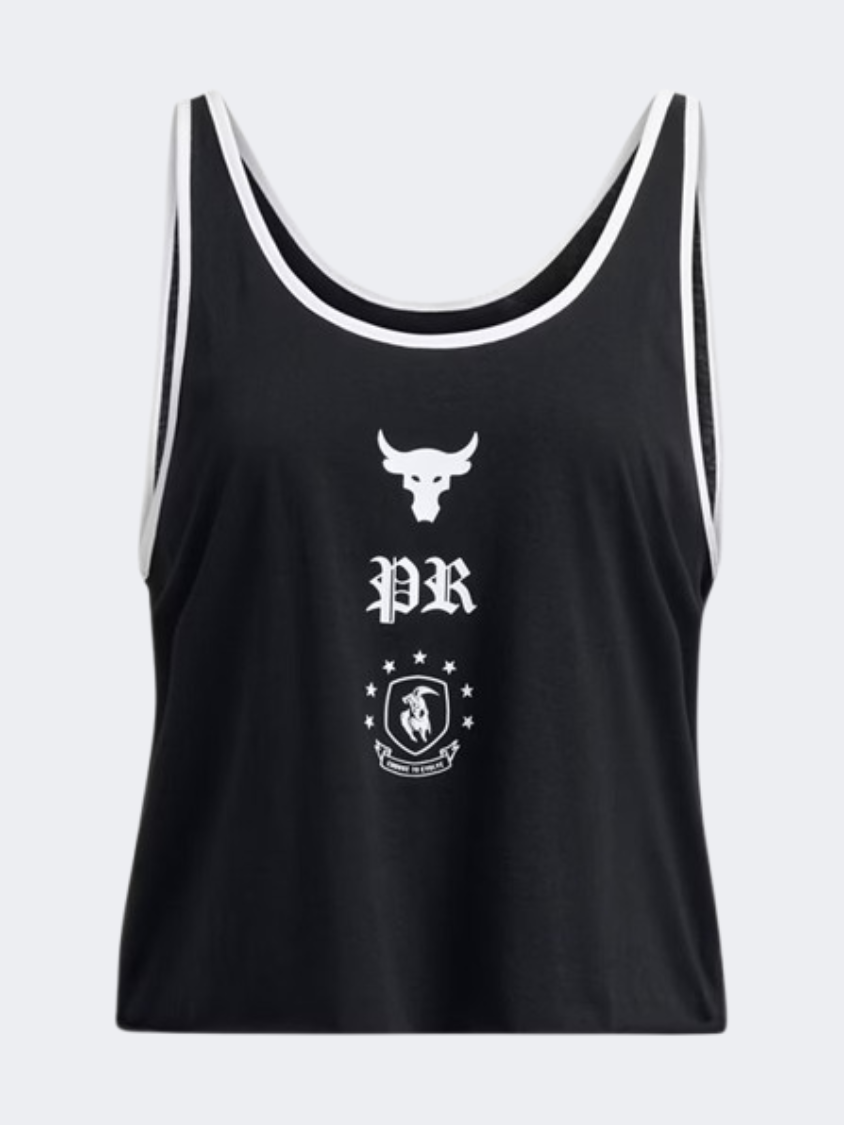 Under Armour Project Rock Women Training Tank Black White