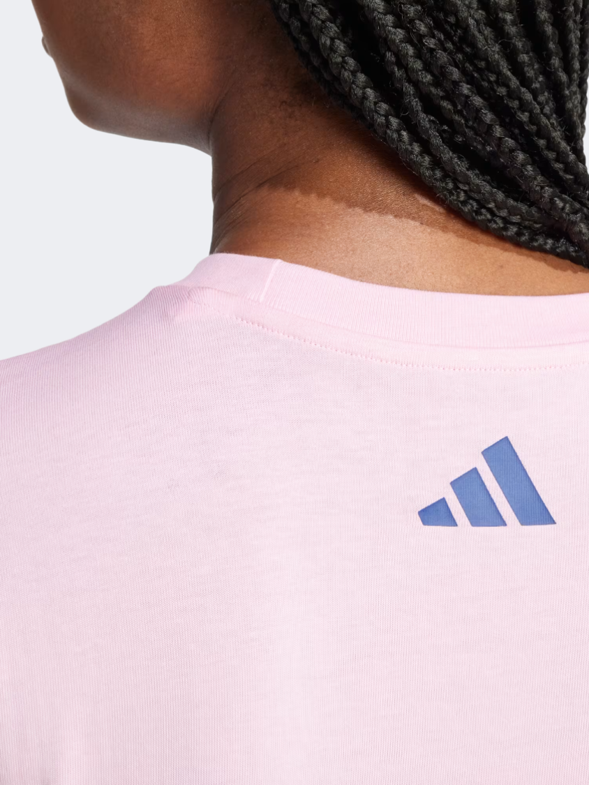 Adidas Tech Illustrate Graphic Women Sportswear T-Shirt True Pink