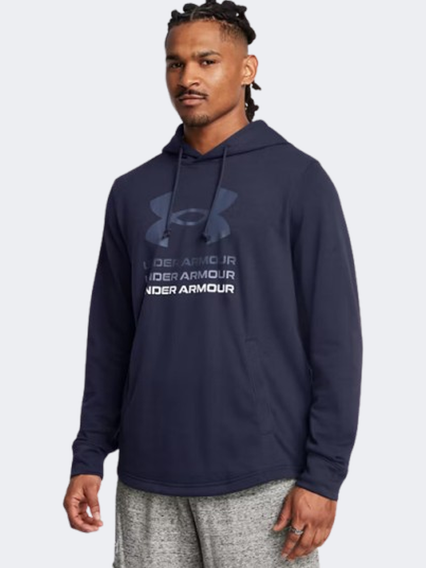 Under Armour Rival Terry Graphic Men Lifestyle Hoody Navy/Tech Blue