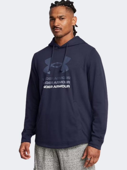 Under Armour Rival Terry Graphic Men Lifestyle Hoody Navy/Tech Blue