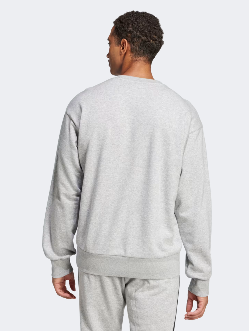 Adidas Essentials Big Logo French Terry Men Sportswear Sweatshirt Grey Heather/Black