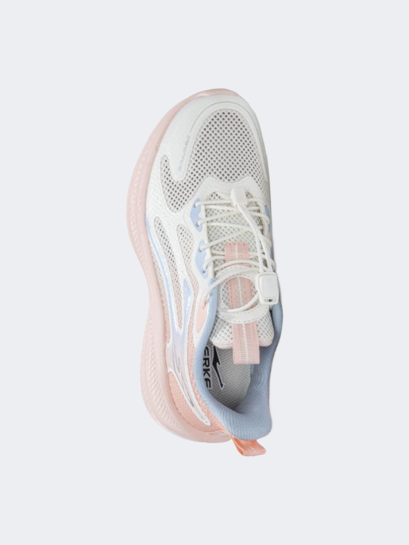 Erke Kids-Girls Running Shoes White/Peach Pink